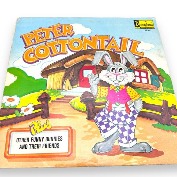 Vintage 1970s  Disney Peter Cottontail LP Record Easter Decor - Picture 1 of 8